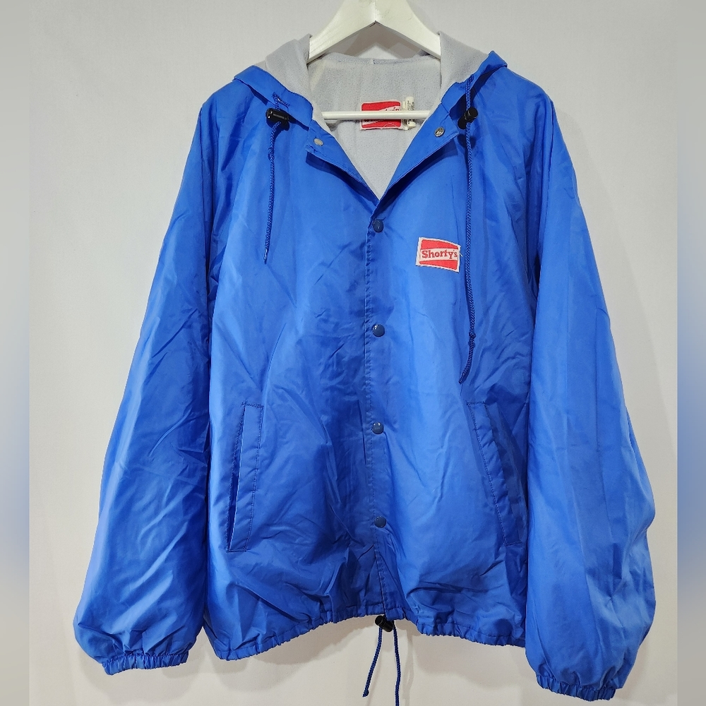 Rare Vtg SHORTY'S SKATEBOARDS Royal Blue Lined Windbreaker Jacket Made USA sz XL